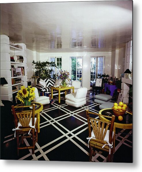 New York City Metal Print featuring the photograph Angelo Donghia's Living Room by Horst P. Horst