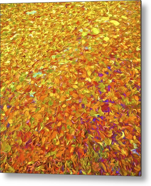 Abstract Metal Print featuring the photograph Autumn Leaves by David Letts