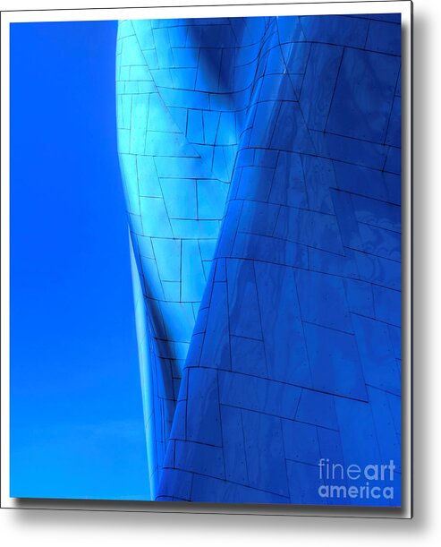 Abstract Metal Print featuring the photograph Blue on Blue cropped version by Chris Anderson