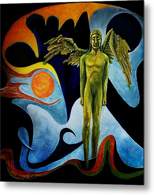 Angel Metal Print featuring the painting Broken Angel by Hartmut Jager