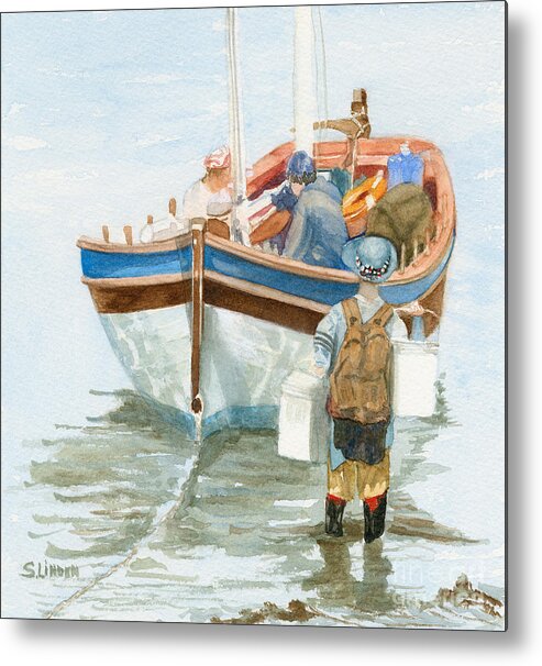 People - People And Boats - Sailors - Metal Print featuring the painting Chop Wood Carry Water by Sandy Linden