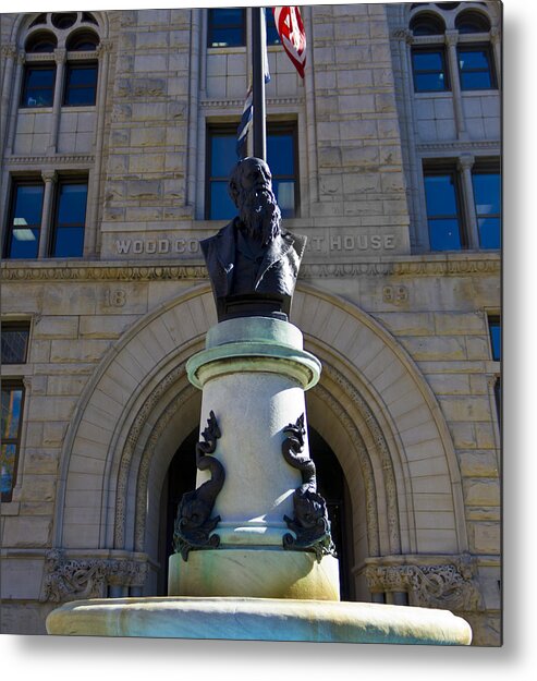 Parkersburg Metal Print featuring the photograph Courthouse Statue by Jonny D