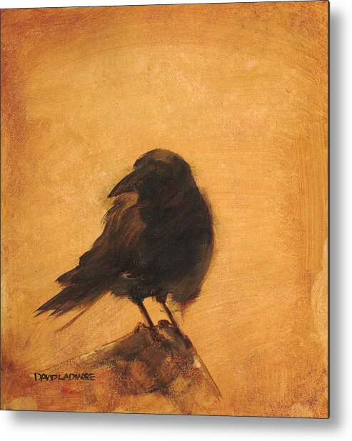 Crow Metal Print featuring the painting Crow 9 by David Ladmore