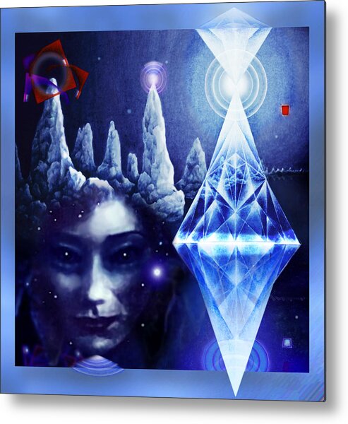 Crystal Metal Print featuring the painting Crystal Ice Enigma by Hartmut Jager