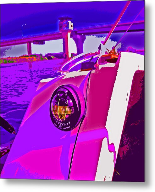 The Story Of Joe And Floyd Metal Print featuring the digital art Floyd Pink and Purple by Joseph Coulombe