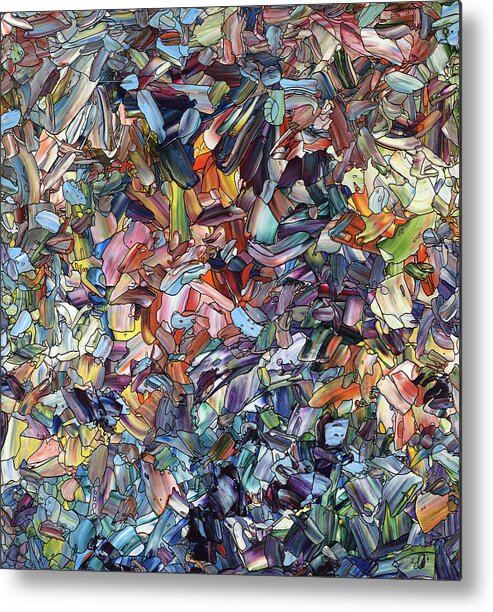 Abstract Metal Print featuring the painting Fragmenting Heart by James W Johnson