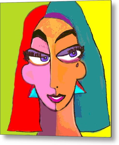 Picasso Face Metal Print featuring the digital art Geo Janus Woman by Pamela Smale Williams