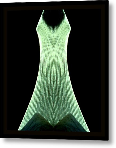 Green Metal Print featuring the digital art Green Stripe Dress by Mary Russell