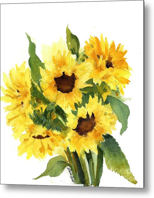 Sunflower Metal Print featuring the painting You Are My Sunshine by Maria Hunt