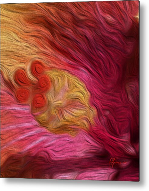 Hibiscus Right Panel Metal Print featuring the digital art Hibiscus Left Panel by Vincent Franco