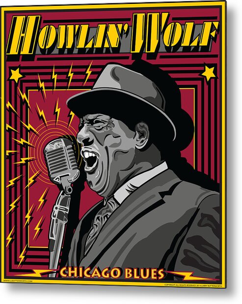 Howlin'wolf Metal Print featuring the digital art Howlin' Wolf Chicago Blues Legend by Larry Butterworth
