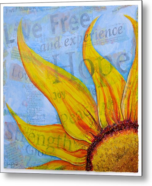 Sunflower Metal Print featuring the painting Live Free by Lisa Jaworski