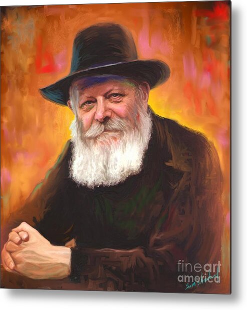 Lubavitcher Rebbe Metal Print featuring the painting Lubavitcher Rebbe by Sam Shacked