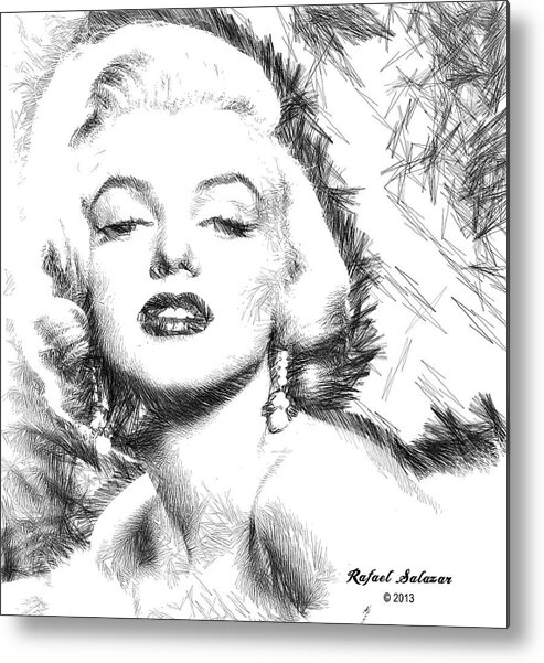 Marilyn Monroe Metal Print featuring the digital art Marilyn Monroe - The One and Only by Rafael Salazar