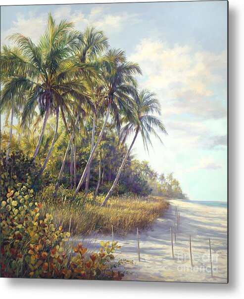 Beach Landscapes Metal Print featuring the painting Naples Beach Access by Laurie Snow Hein