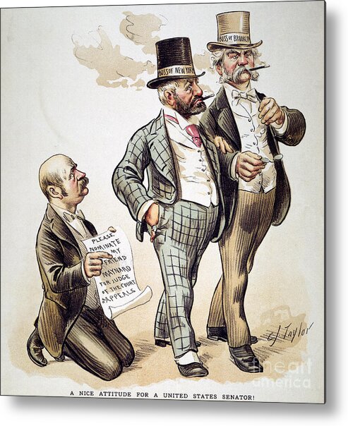 1893 Metal Print featuring the drawing Political Corruption 1893 by Granger