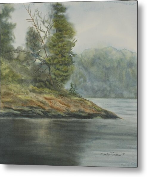 Landscape Metal Print featuring the painting Reaching the Point by Heather Gallup