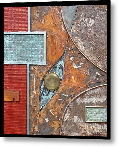 Abstract Metal Print featuring the painting Rubicon by Gertrude Scheffler