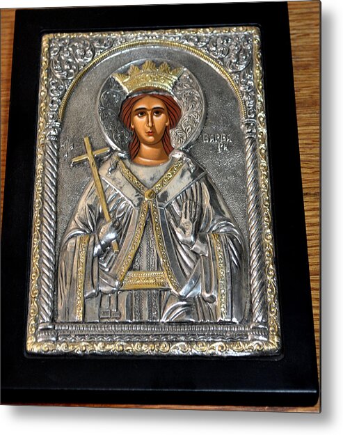 Russian Metal Print featuring the photograph Russian Byzantin Icon by Jay Milo