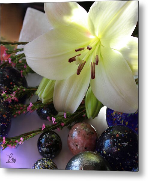 Lilly Metal Print featuring the photograph Send the Light Lily with marbles by Bonnie Willis