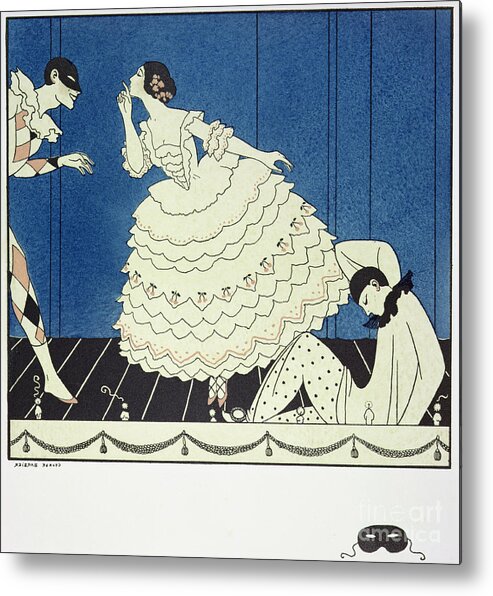 Stencil Metal Print featuring the painting Tamara Karsavinaas Columbine by Georges Barbier