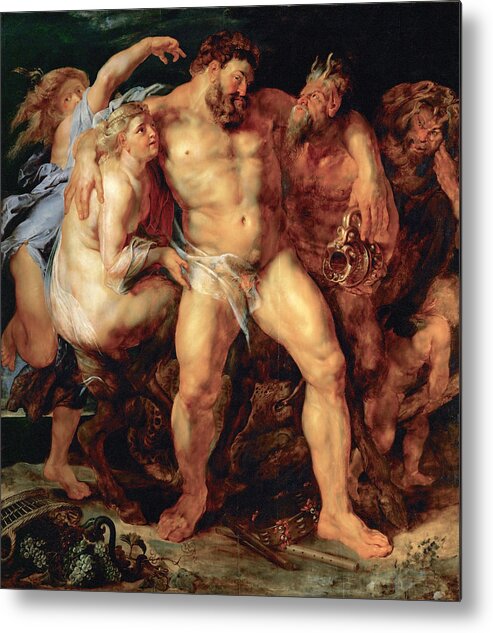Peter Paul Rubens Metal Print featuring the painting The Drunken Hercules by Peter Paul Rubens