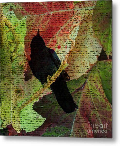 The Raven Metal Print featuring the photograph The Raven by Edgar Allan Poe by Jacklyn Duryea Fraizer