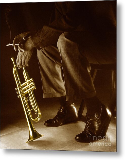 Trumpet Metal Print featuring the photograph Trumpet 2 by Tony Cordoza