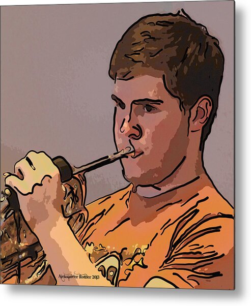 Horn Player Metal Print featuring the photograph Young Musicians Impression # 33 by Aleksander Rotner