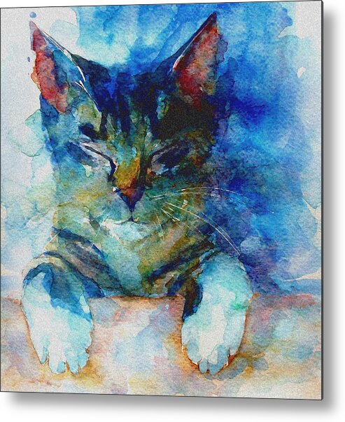 Cat Metal Poster featuring the painting You've Got A Friend by Paul Lovering