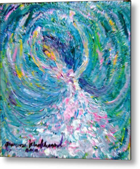  Abstract Metal Print featuring the painting My Art Become To Be My Happiness World by Wanvisa Klawklean