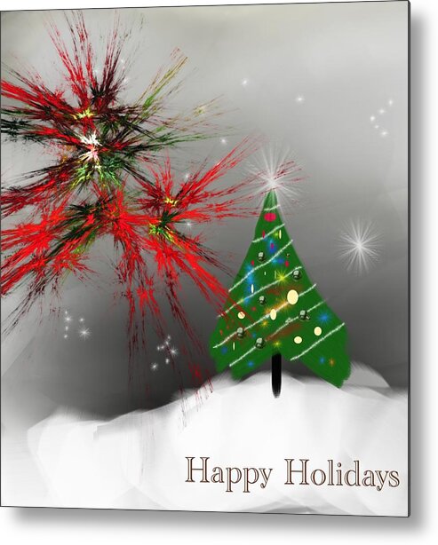 Fine Art Metal Print featuring the digital art Holiday Card 2011A by David Lane