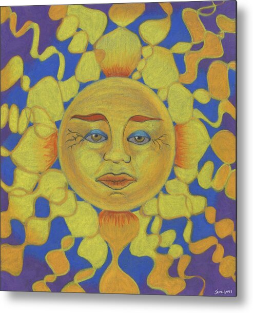 Sun Metal Print featuring the drawing Old Man Sun by Jaime Haney