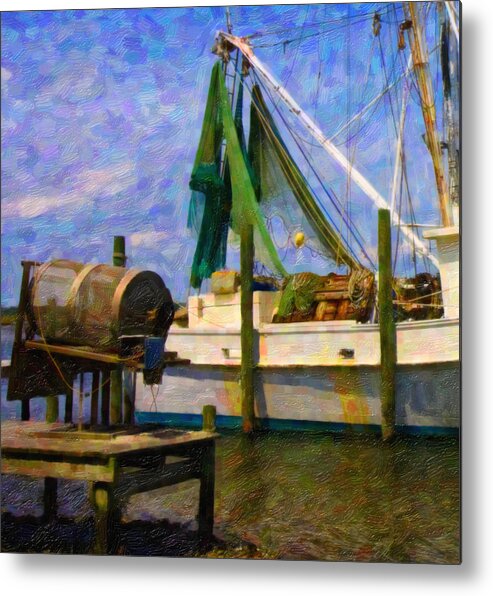 Ship Metal Print featuring the digital art Watching Within a Frame by Betsy Knapp