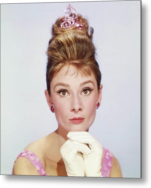 #audreyhapburn #audreyhapburart #audreyhapburncanvas #audreyhapburfashion #diva #audreyhapburnacessories Metal Print featuring the photograph Audrey Hepburn #1 by Tania Oliver