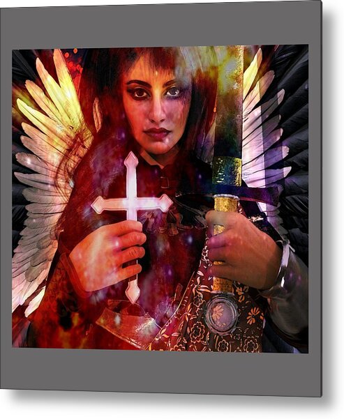 Angel Metal Print featuring the painting Guardian Angel 7 #1 by Suzanne Silvir