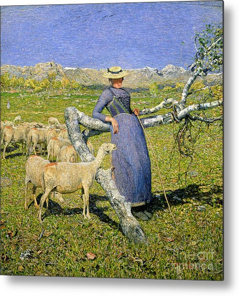 Afternoon In The Alps Metal Print featuring the painting Afternoon in the Alps by Giovanni Segantini