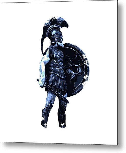 Spartan Warrior Metal Print featuring the painting Ancient Spartan Hoplite by AM FineArtPrints