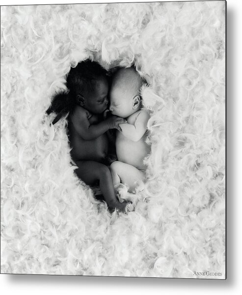 Black And White Metal Print featuring the photograph Angels by Anne Geddes