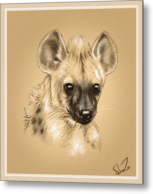 Baby Metal Print featuring the digital art Baby Hyena by Shaza D