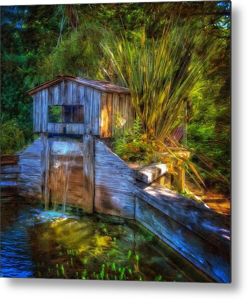 Pond With Waterfall Metal Print featuring the photograph Blakes Pond House by Thom Zehrfeld