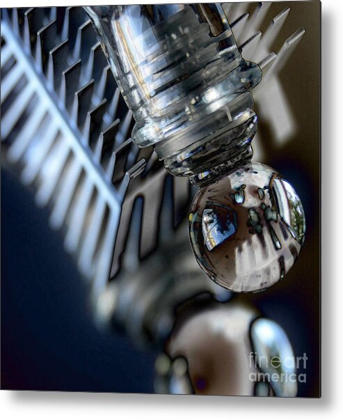 Digital Art Metal Print featuring the photograph Bottle reflection by Elaine Berger