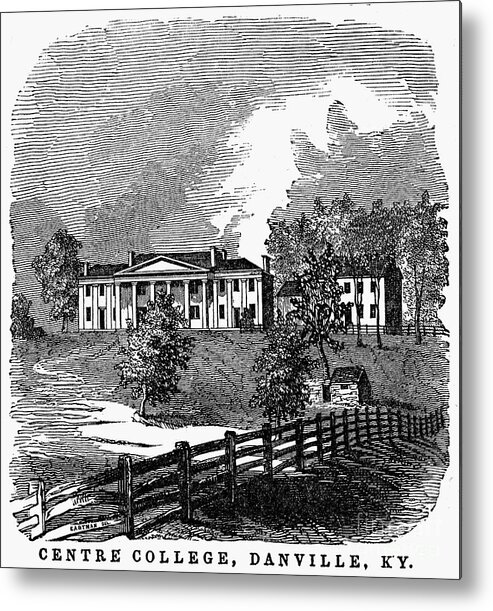 1819 Metal Print featuring the photograph Centre College, 1819 by Granger