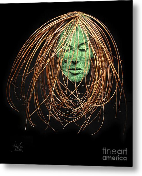 Woman Metal Print featuring the mixed media Contemplate by Adam Long