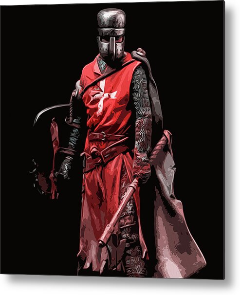 Warrior Metal Print featuring the painting Crusader Warrior by AM FineArtPrints