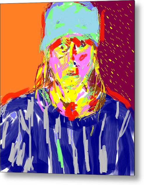 Digital Self Portraits Metal Print featuring the painting Digital Self Portrait by Anita Dale Livaditis