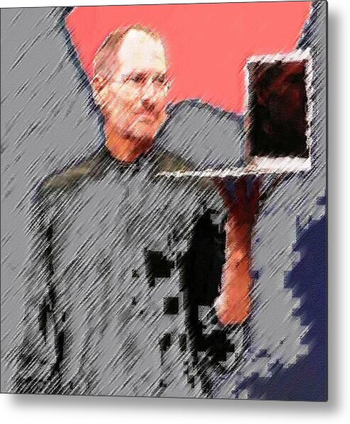 Steve Jobs Metal Print featuring the painting Eaten Apple of Steve Jobs by Piety Dsilva