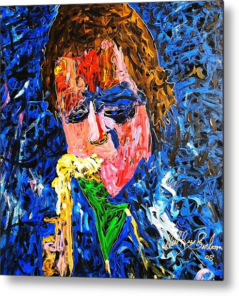 Eddie Money Metal Print featuring the painting Eddie Money Still Rocks by Neal Barbosa