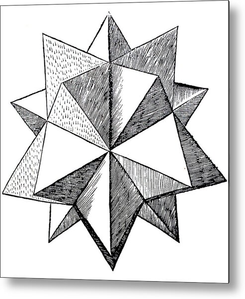 Star Metal Print featuring the drawing Elevated solid icosahedron by Leonardo da Vinci