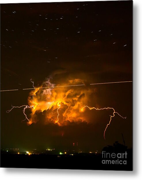 Michael Tidwell Photography Metal Print featuring the photograph Enchanted Rock Lightning by Michael Tidwell